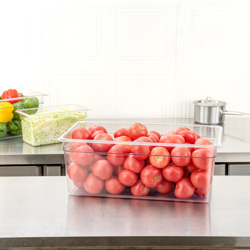 Met Lux Rectangle Clear Plastic Full Size Cold Food Storage Container ...