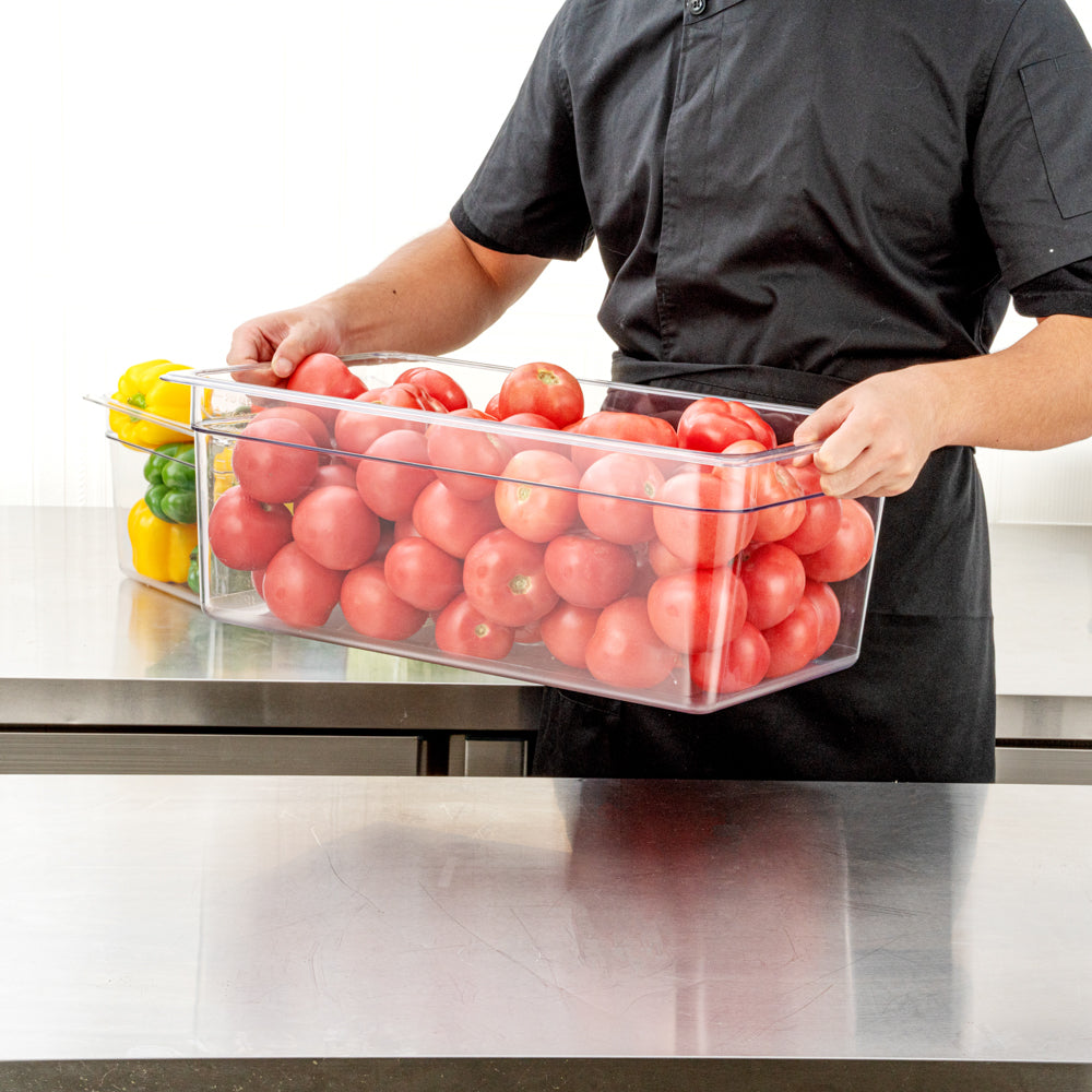 Met Lux Rectangle Clear Plastic Full Size Cold Food Storage Container ...