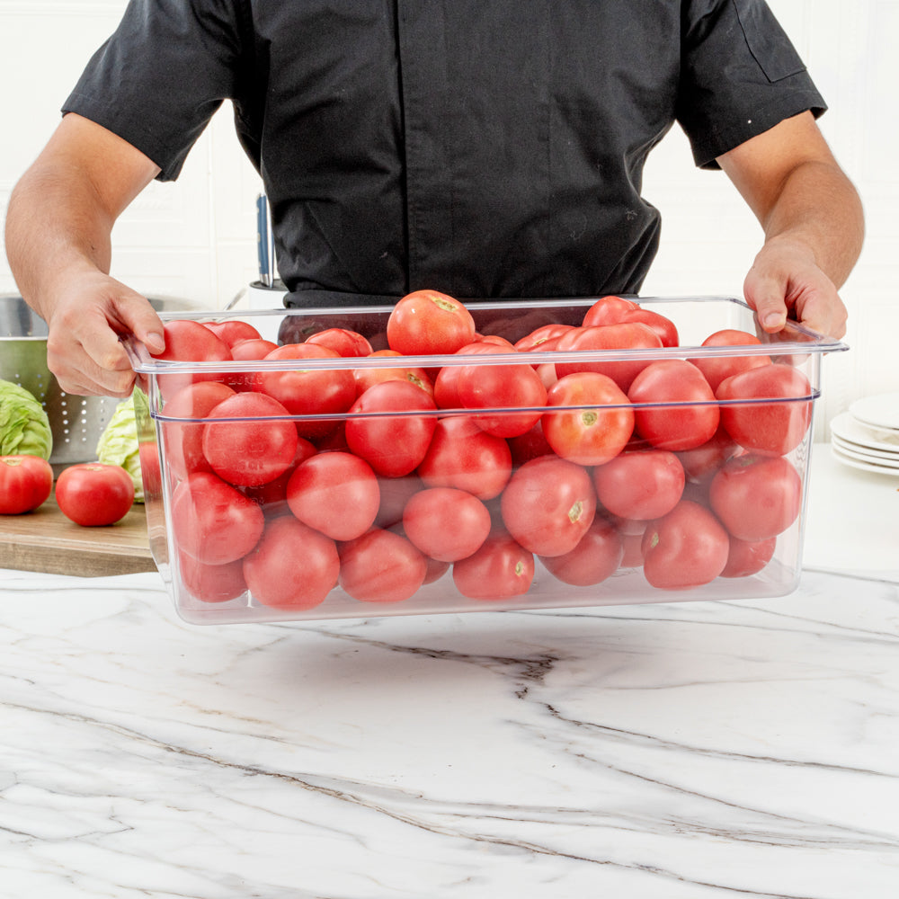 Met Lux Rectangle Clear Plastic Full Size Cold Food Storage Container ...