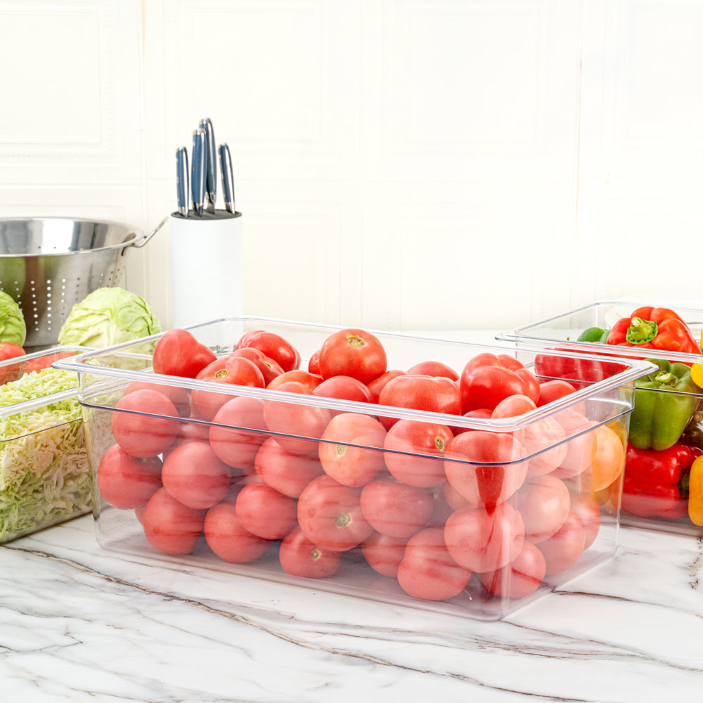 Met Lux Rectangle Clear Plastic Full Size Cold Food Storage Container ...