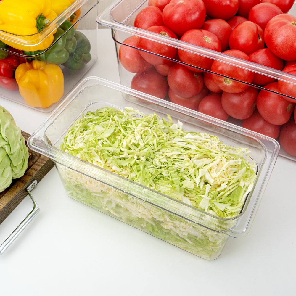 Met Lux Rectangle Clear Plastic 1/3 Size Cold Food Storage Container ...