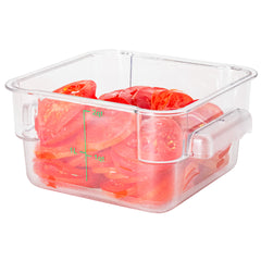 Met Lux 2 qt Square Clear Plastic Food Storage Container - with Green Volume Markers - 7