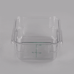 Met Lux 2 qt Square Clear Plastic Food Storage Container - with Green Volume Markers - 7