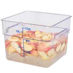 Met Lux 12 qt Square Clear Plastic Food Storage Container - with Blue Volume Markers - 11