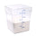 Met Lux 18 qt Square Clear Plastic Food Storage Container - with Blue Volume Markers - 11" x 11" x 12 1/2" - 10 count box