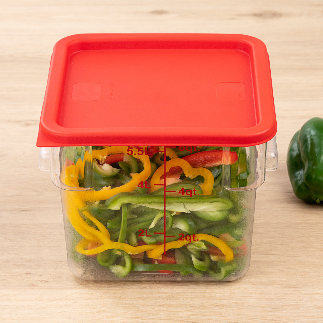 Met Lux Square Red Plastic Food Storage Container Lid - Fits 6 and 8 qt - 1 count box