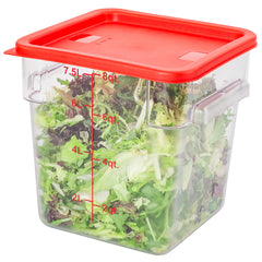 Met Lux Square Red Plastic Food Storage Container Lid - Fits 6 and 8 qt - 10 count box