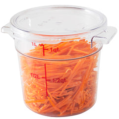 Met Lux Round Clear Plastic Food Storage Container Lid - Fits 1 qt - 1 count box