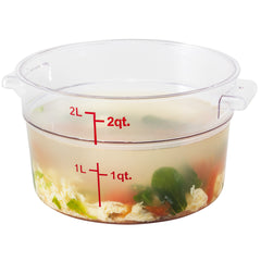 Met Lux 2 qt Round Clear Plastic Food Storage Container - with Red Volume Markers - 7
