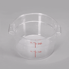 Met Lux 2 qt Round Clear Plastic Food Storage Container - with Red Volume Markers - 7