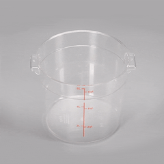 Met Lux 6 qt Round Clear Plastic Food Storage Container - with Red Volume Markers - 8 3/4