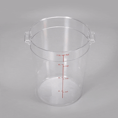 Met Lux 8 qt Round Clear Plastic Food Storage Container - with Red Volume Markers - 8 3/4