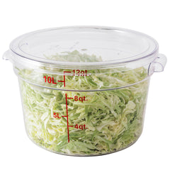 Met Lux Round Clear Plastic Food Storage Container Lid - Fits 12, 18 and 22 qt - 12 1/2