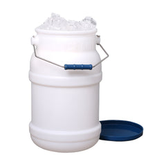 Met Lux 5 gal Round White Plastic Ice Tote - with Lid, Mounting Bracket - 1 count box