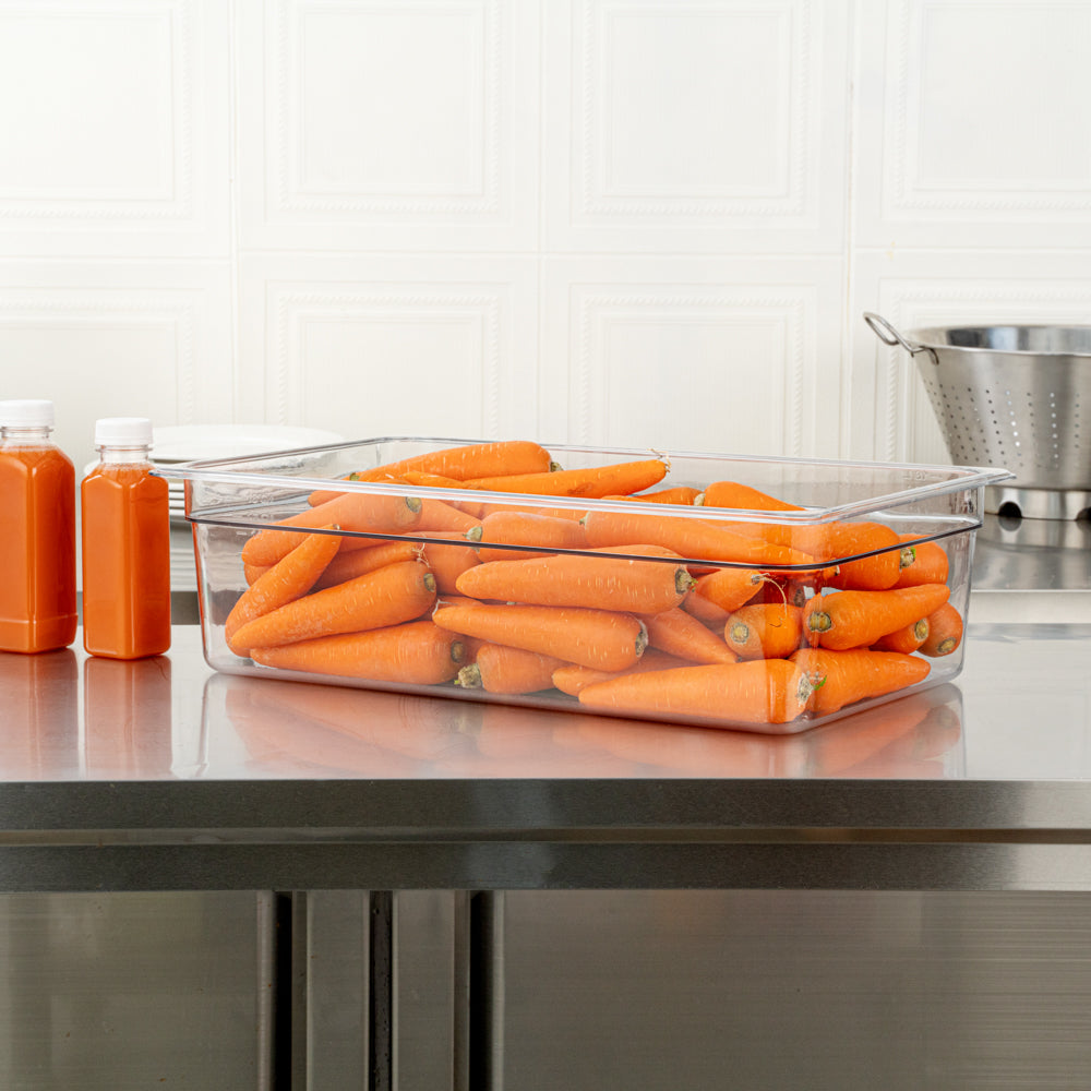 Met Lux Rectangle Clear Plastic Full Size Cold Food Storage Container ...