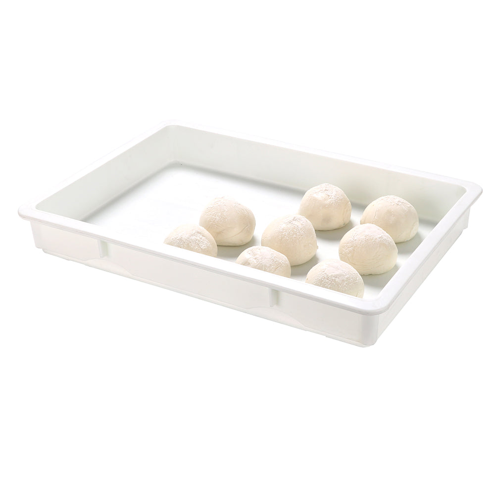 Eco Pie Rectangle White Plastic Pizza Dough Proofing Box - 26" x 18" x 3" - 10 count box