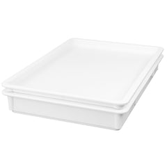Rectangle White Plastic Lid - Fits Pizza Dough Proofing Box - 10 count box