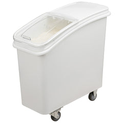 Met Lux 21 gal Rectangle White Mobile Ingredient Storage Bin - with Lid - 29