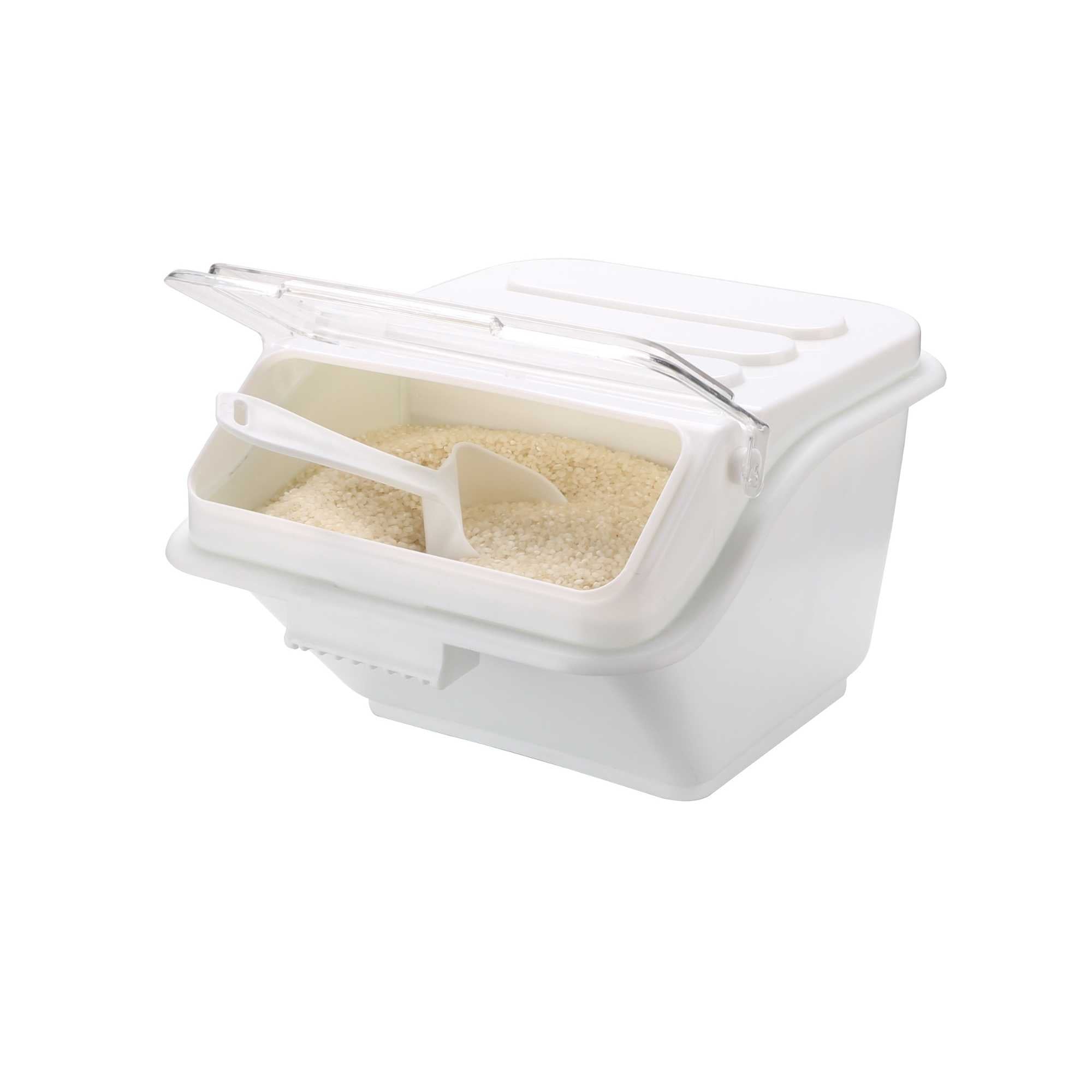 Met Lux 2.6 gal Rectangle White Shelf Ingredient Bin - with 1/2 Cup Measuring Spoon - 1 count box