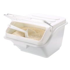 Met Lux 2.6 gal Rectangle White Shelf Ingredient Bin - with 1/2 Cup Measuring Spoon - 1 count box