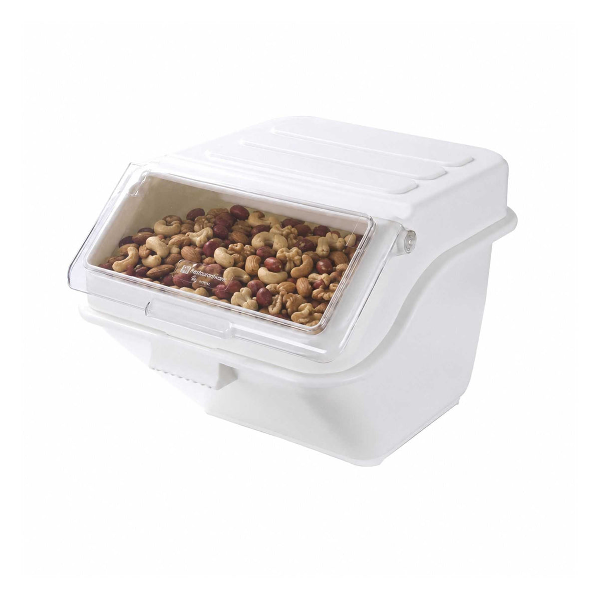 Met Lux 13 gal Rectangle White Shelf Ingredient Bin - with 2 1/2 Cup Measuring Scoop - 22 1/2" x 20 1/4" x 16 1/2" - 1 count box