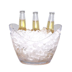 Bar Lux 3.7 qt Clear Plastic Champagne Wine Bucket - 10 3/4