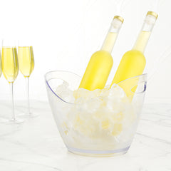 Bar Lux 3.7 qt Clear Plastic Champagne Wine Bucket - 10 3/4
