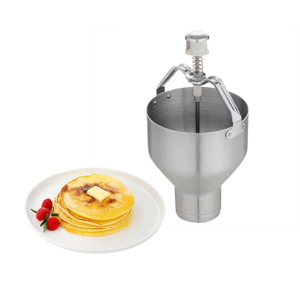 Met Lux Round Aluminum Pancake / Waffle Batter Dispenser - 6 1/2" x 6 1/2" x 13" - 8 count box