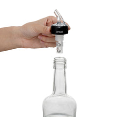 Bar Lux 1 oz Clear Plastic Measured Liquor Pourer - with Collar - 1 1/2