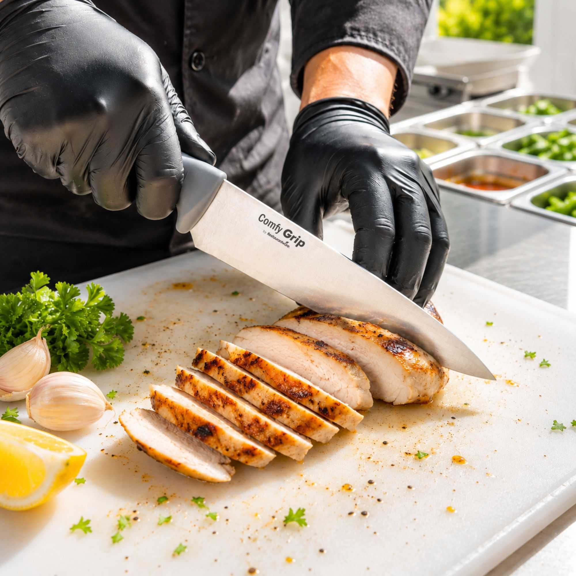 Comfy Grip Gray Stainless Steel 8" Chef's Knife - 1 count box