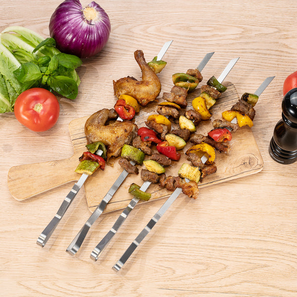 Skewer Set Kebab Stand For Bbq Met Lux Stainless Steel Barbecue