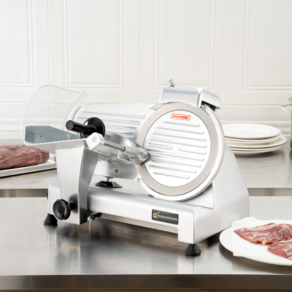 Hi Tek Stainless Steel Manual Gravity Feed Meat Slicer - 1/4hp - 10" - 1 count box