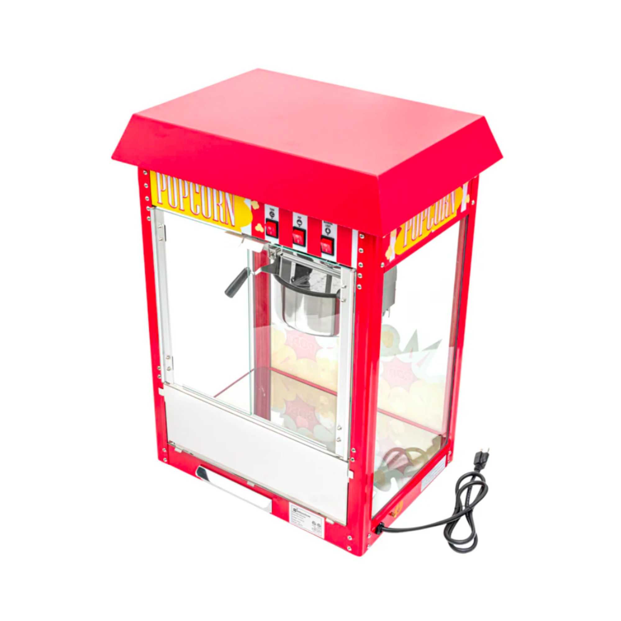Hi Tek 8 oz Red Stainless Steel Popcorn Machine - 1 count box