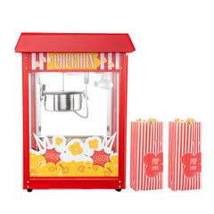 Hi Tek 8 oz Red Stainless Steel Commercial Popcorn Machine - 1 count box