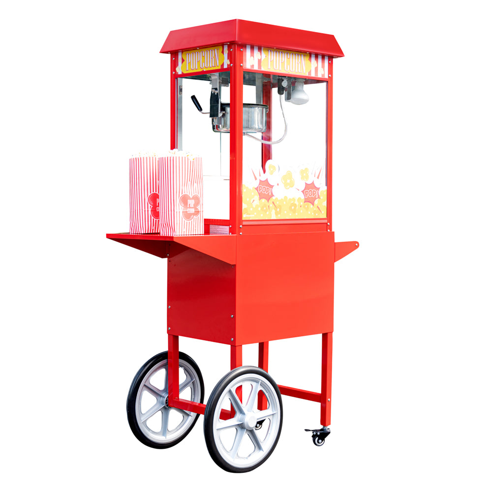 Moving Popcorn Hi Tek Red Stainless Steel Cart - For 8 oz Popcorn Machine - 1 count box