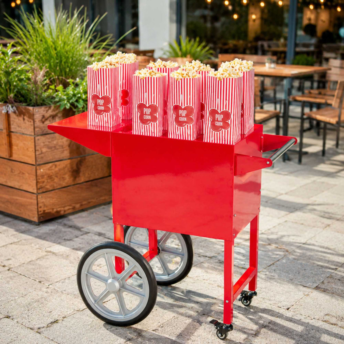 Hi Tek Red Stainless Steel Cart - For 8 oz Popcorn Machine - 1 count box