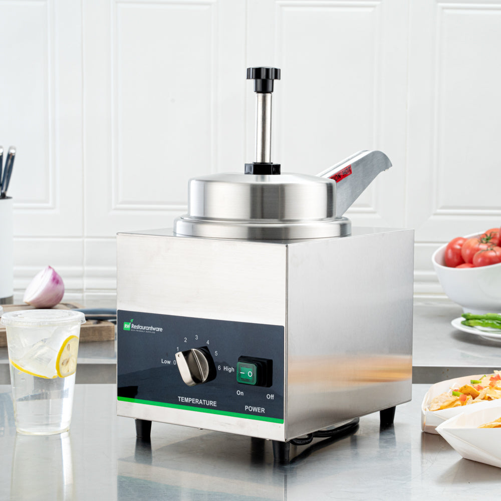 Hi Tek 3.5 qt Stainless Steel Warmer - with Heated Spout, Pump - 1 count box