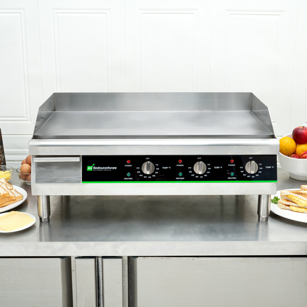 Hi Tek Stainless Steel Electric Countertop Griddle - 208/240V, 3375W-4500W - 30" - 1 count box