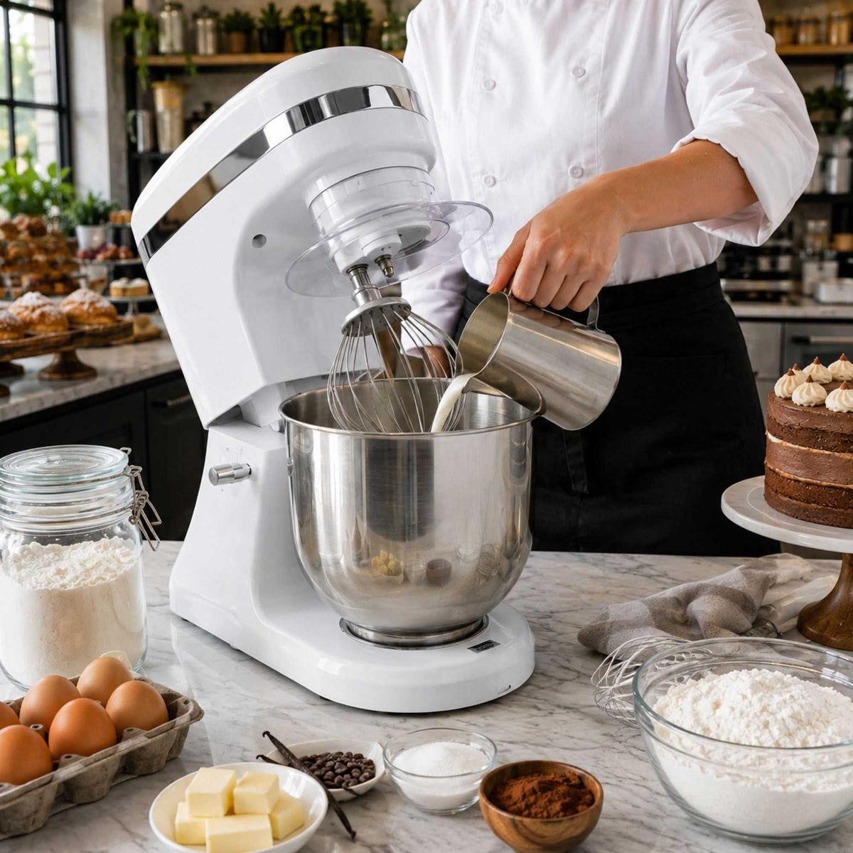 Hi Tek 7 qt Electric Stand Mixer - Includes Dough Hook, Whisk and Beater - 1 count box