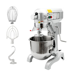 Hi Tek 21 qt Planetary Stand Mixer - Includes Dough Hook, Whisk and Beater, with Safety Guard - 1 count box
