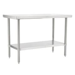 Kitchen Tek 16-Gauge 304 Stainless Steel Commercial Work Table - Medium Duty, Galvanized Legs, Undershelf - 24