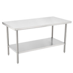 Kitchen Tek 16-Gauge 304 Stainless Steel Commercial Work Table - Medium Duty, Galvanized Legs, Undershelf - 30