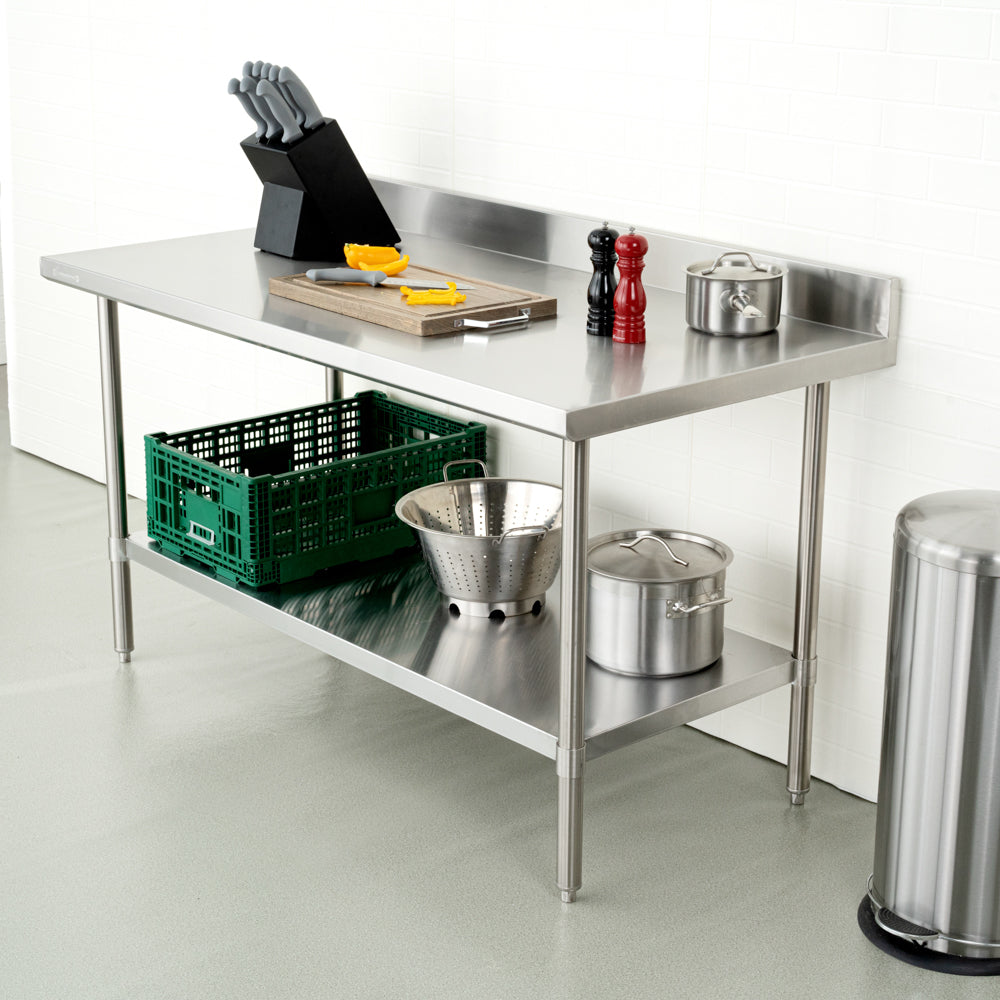 Kitchen Tek 16-Gauge 304 Stainless Steel Commercial Work Table - Medium ...