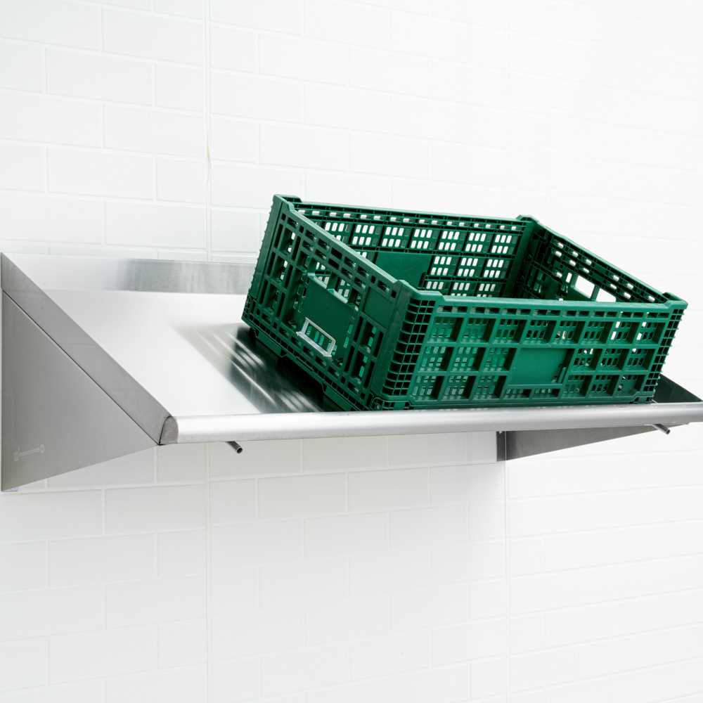 Kitchen Tek 304 Stainless Steel Rack Shelf - Wall Mounted, Slanted - 42 ...