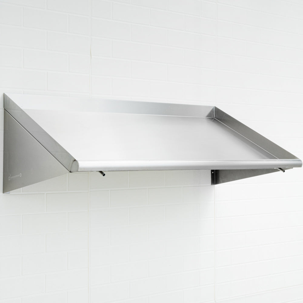 Kitchen Tek 304 Stainless Steel Rack Shelf - Wall Mounted, Slanted - 42 ...