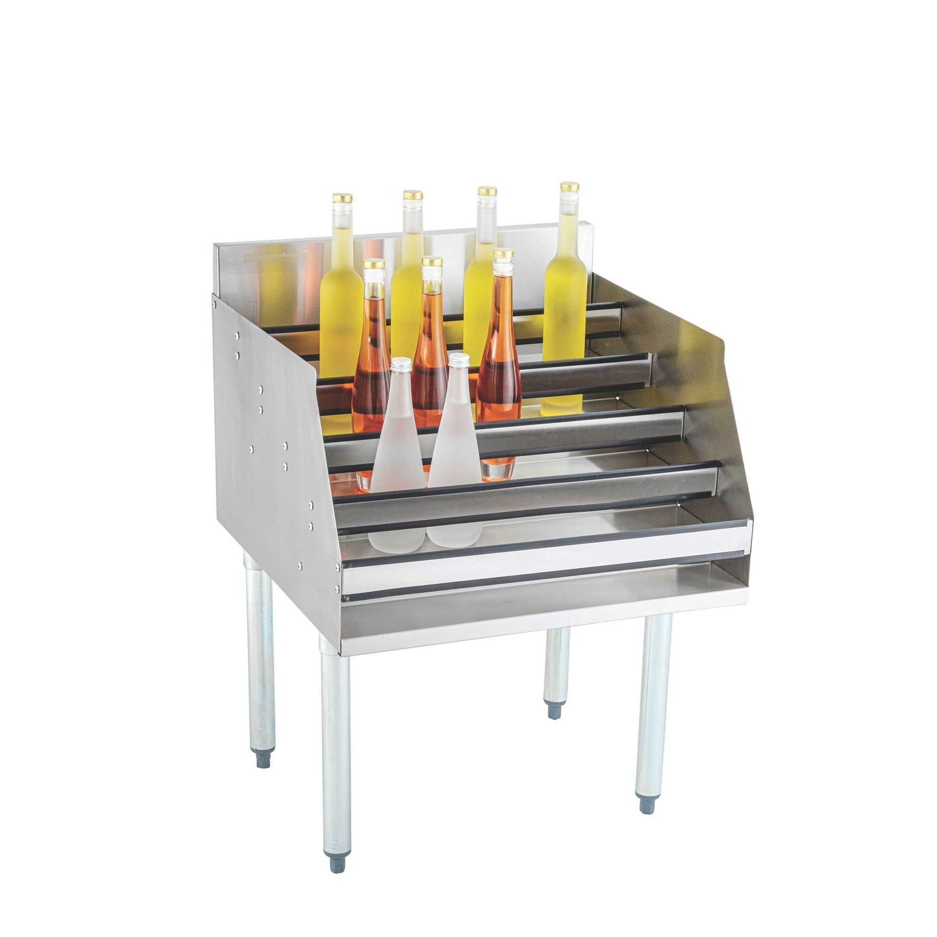 Kitchen Tek 304 Stainless Steel Liquor Display Rack - 5 Tiers, 24" - 1 count box