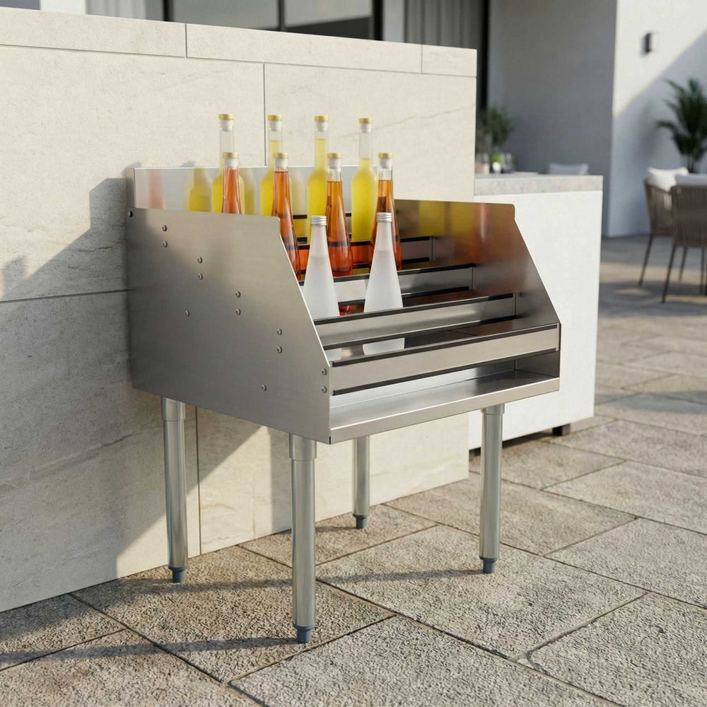 Kitchen Tek 304 Stainless Steel Liquor Display Rack - 5 Tiers, 24