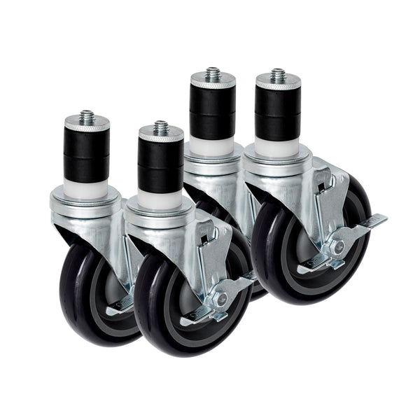 5"X2" High-Temp Nylon Heavy Duty Casters,2 Rigid Casters, Industrial Casters For Bakery, Metal