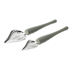 Comfy Grip Stainless Steel Drawing / Decorating 2-Piece Spoon Set - 7 3/4