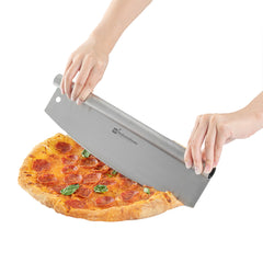 Met Lux Stainless Steel Pizza Cutter / Rocker - with Cover - 13 3/4